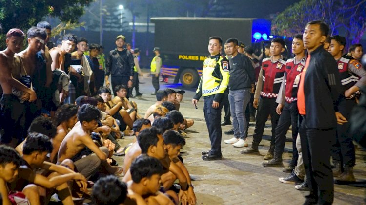 Polres Malang Amankan Pulihan Remaja yang Terjaring Razia Balap Liar