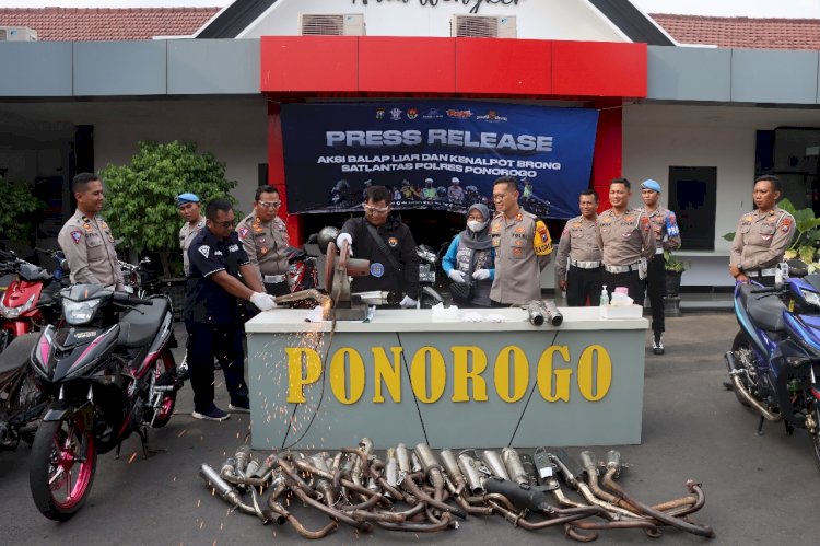 Hasil Operasi Balap Liar, Polres Ponorogo Amankan 238 Unit Kendaraan Bermotor