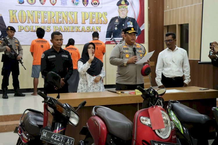 Polres Pamekasan Berhasil Amankan Pasutri Tersangka Curanmor dan Sita 15 Unit Motor