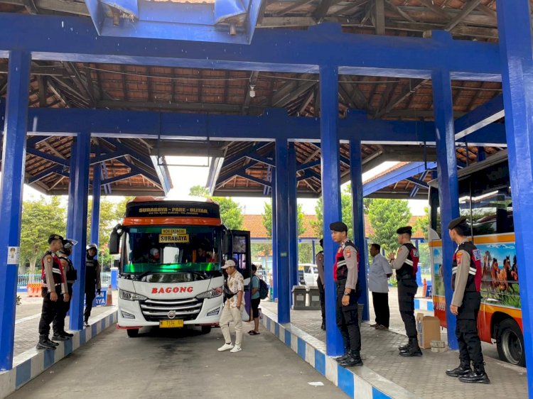 Antisipasi Arus Balik Mudik Kedua Polres Kediri Tingkatkan Patroli Rutin Obyek Vital