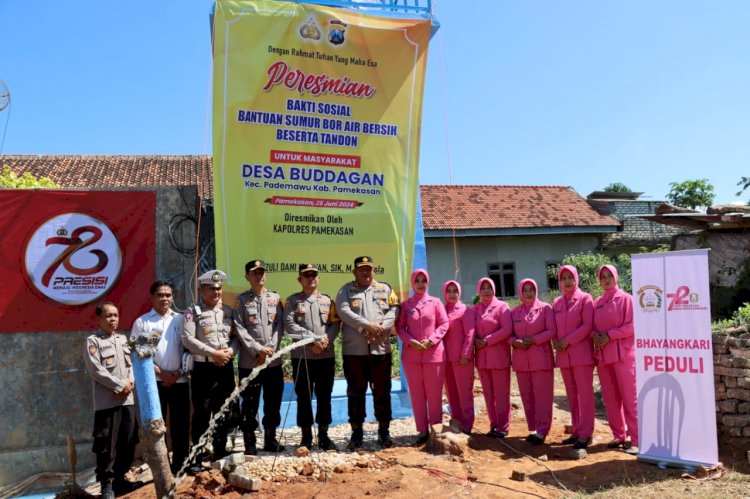 Hari Bhayangkara ke – 78 Polres Pamekasan Bangun Sumur Bor di 6 Kecamatan