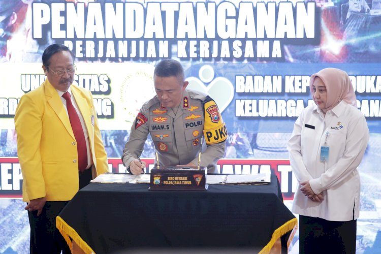 Polda Jatim Tandatangani MoU dengan BKKBN dan Unidha Cegah Stunting Wujudkan Generasi Unggul