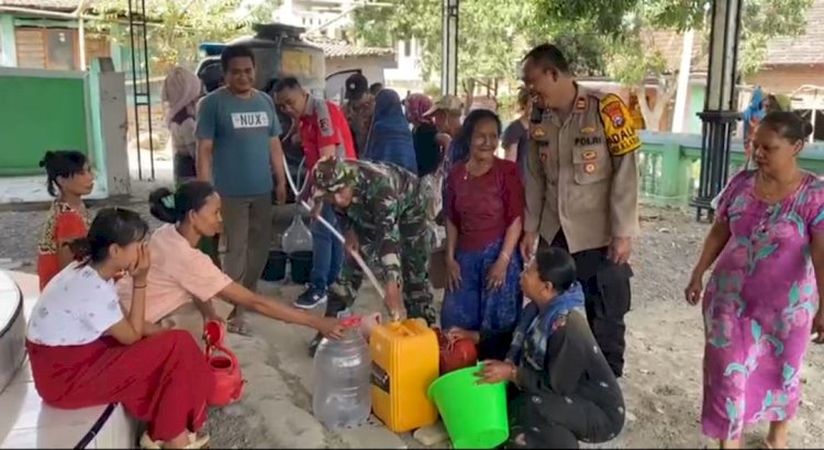 Sinergitas 3 Pilar, Polres Bondowoso Bantu Air Bersih Untuk Warga Desa Keprak