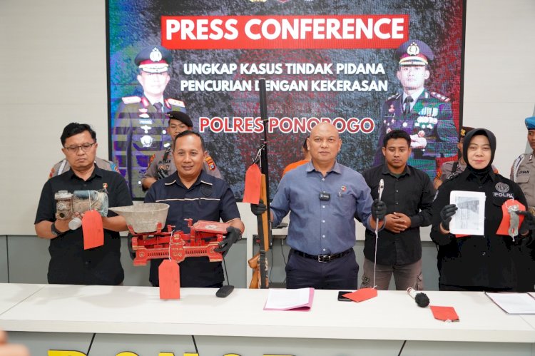 Polres Ponorogo Berhasil Amankan Tersangka Pencuri yang Pukul Korban Pakai Kunci Inggris