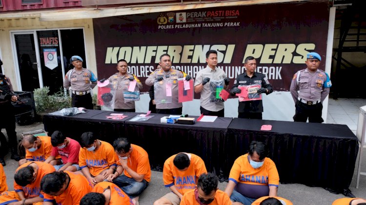 Polres Tanjungperak Ungkap 13 Kasus Kriminalitas di Awal Tahun 2025, Amankan 14 Tersangka